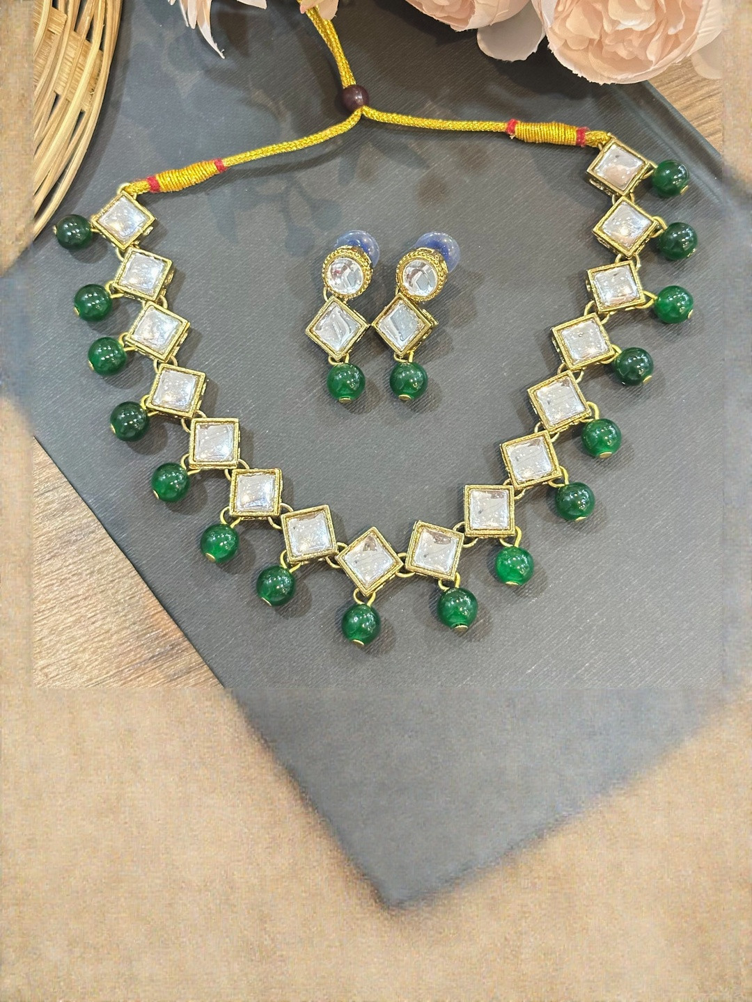 Anouk Kundan Studded & Beaded Jewellery Set