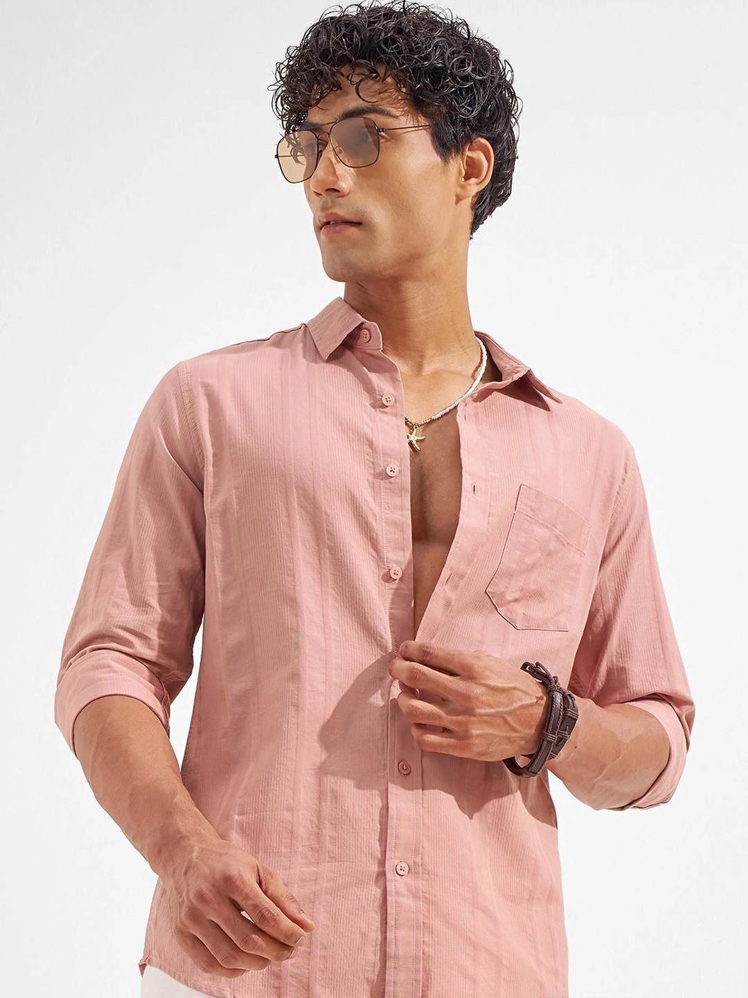 HIGHLANDER Men Slim Fit Casual Shirt