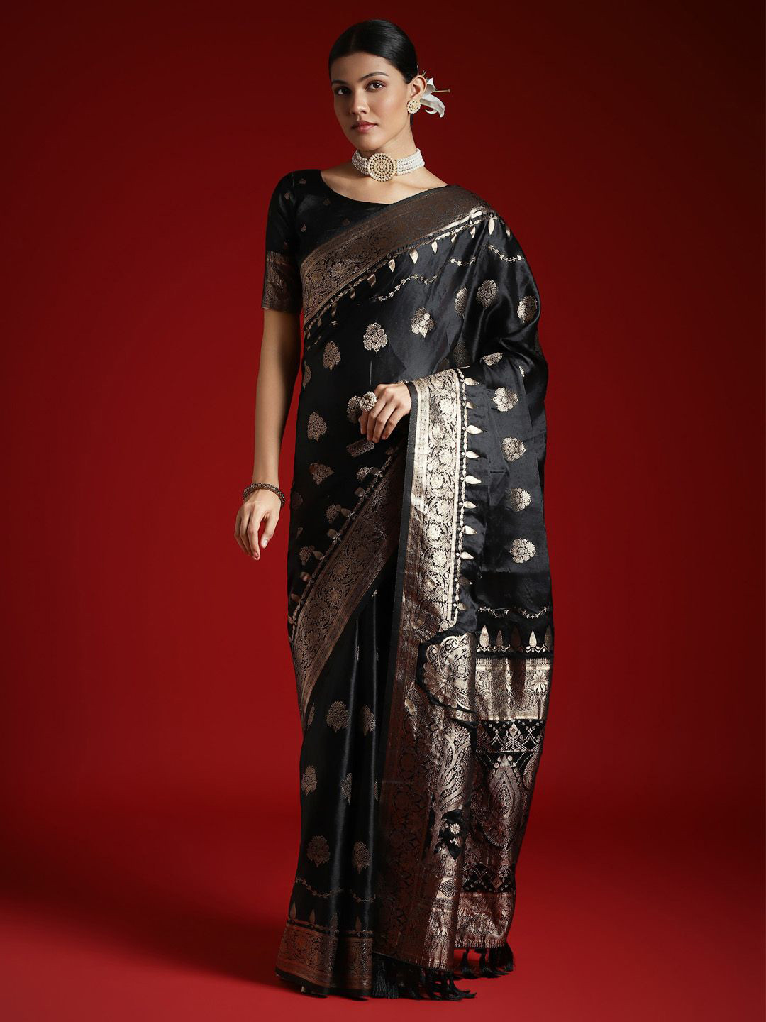 Anouk Ethnic Motifs Banarasi Saree
