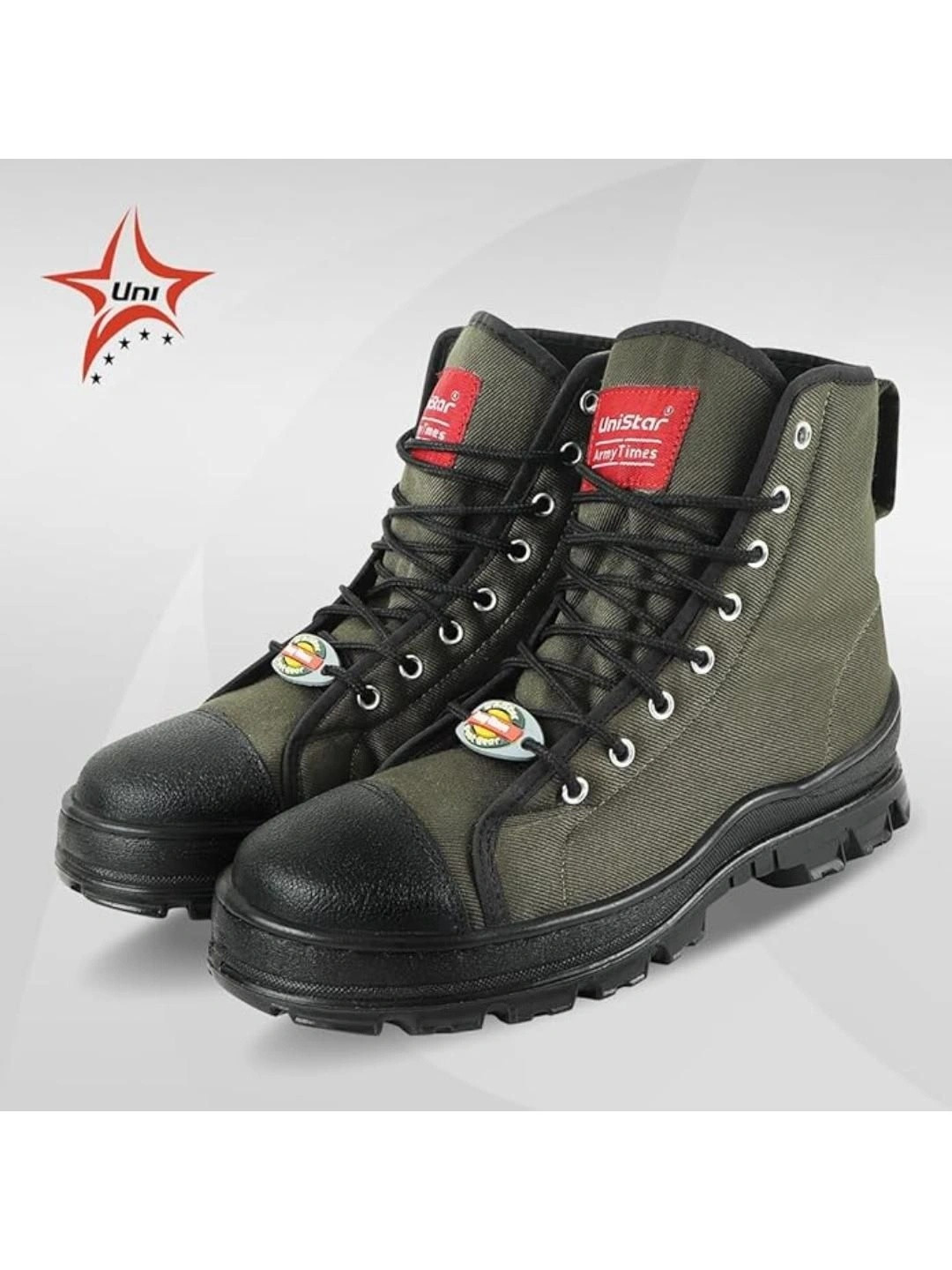 UNISTAR Men Olive Antiskid Flat Boots