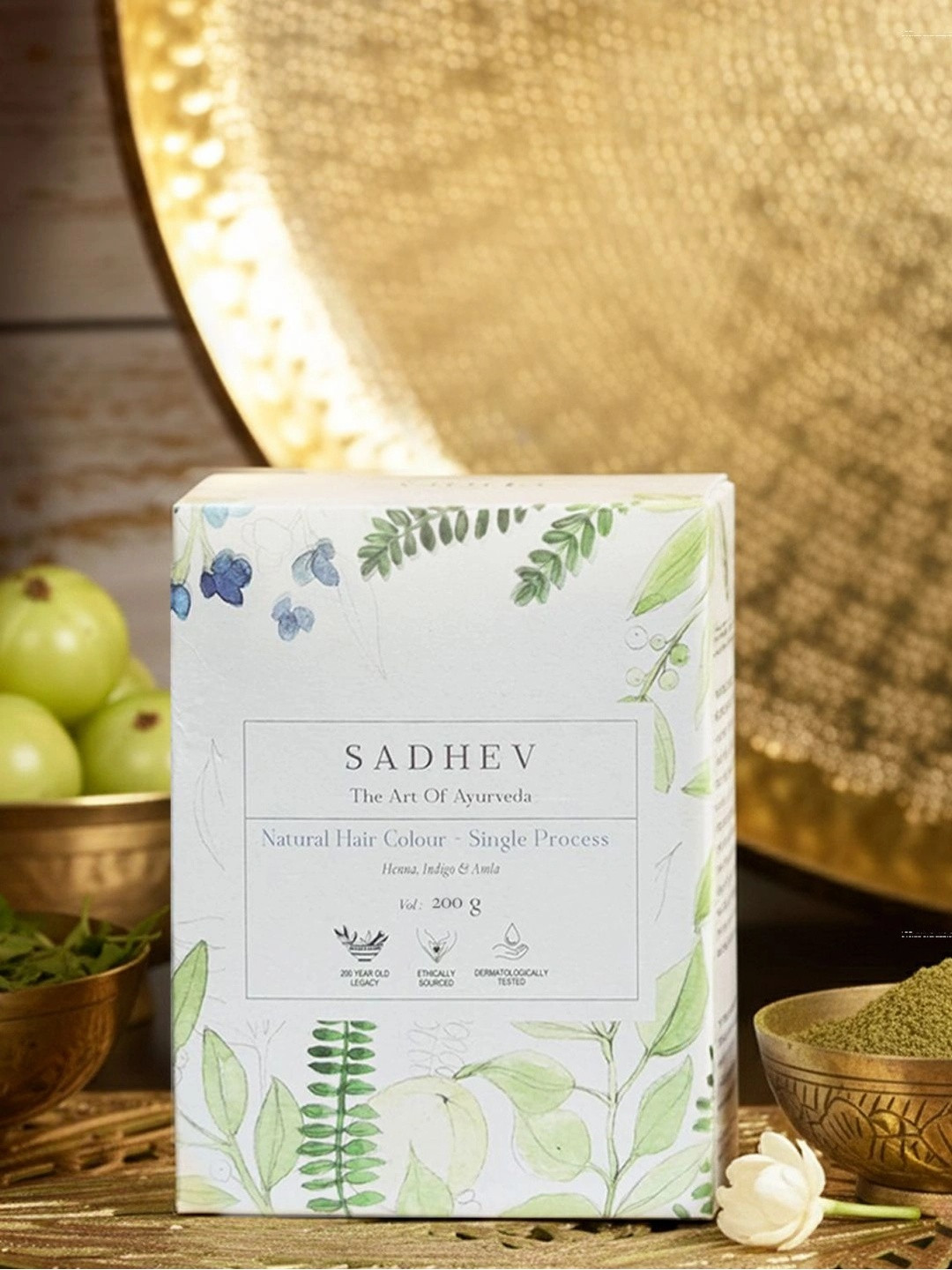 SADHEV Single Process Natural Hair Colour with Henna & Amla - 100 g