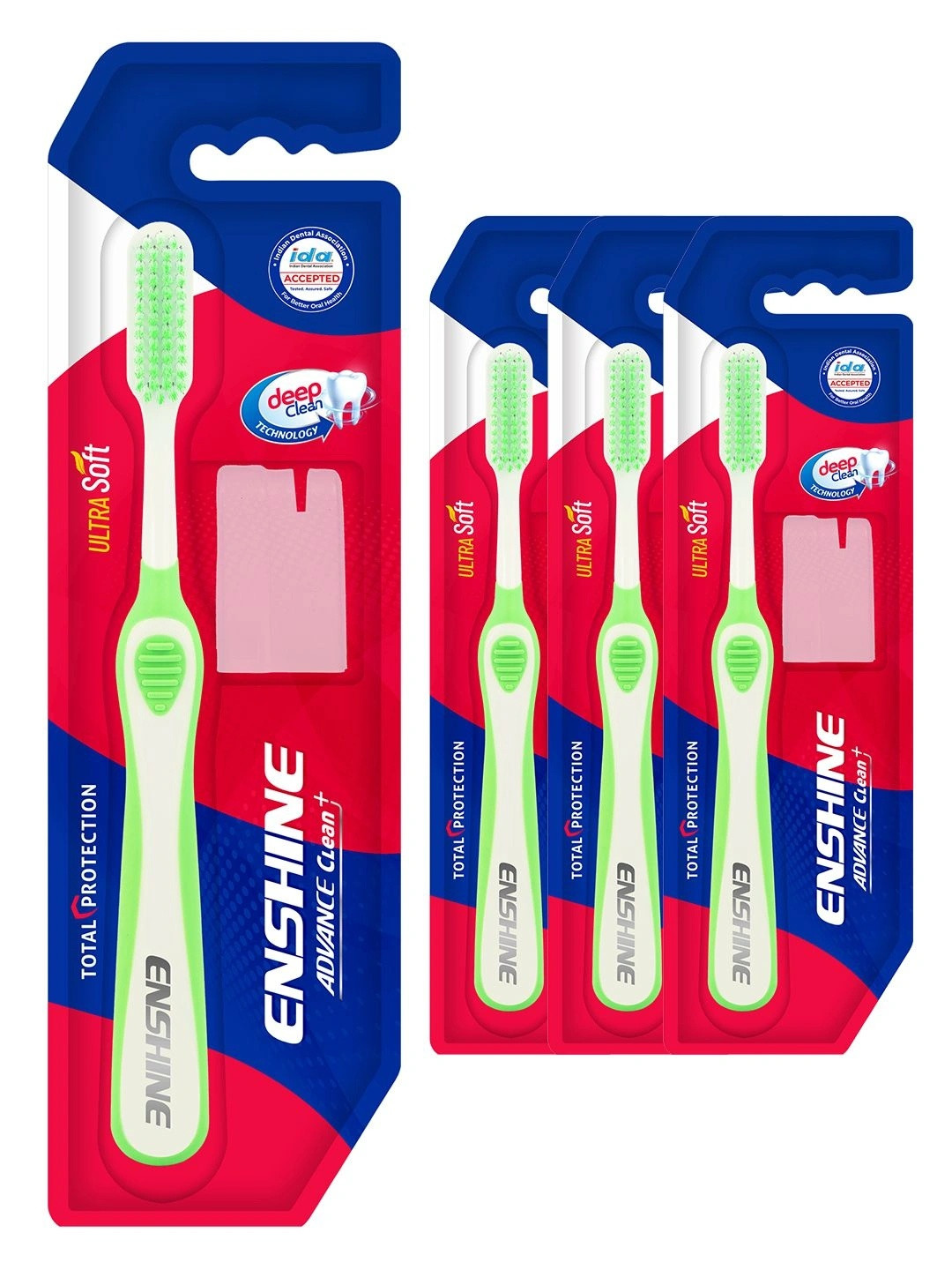ENSHINE Ultra Soft Toothbrush for Gentle Cleaning Set of 4