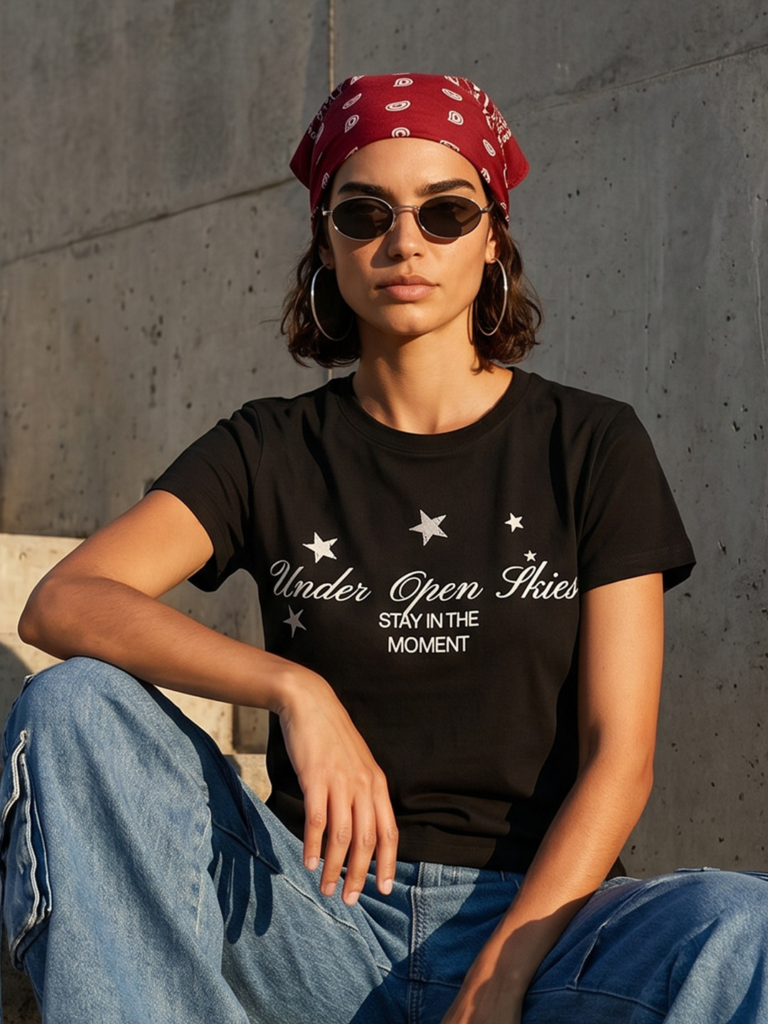 The Roadster Life Co. Typography Printed Pure Cotton T-shirt