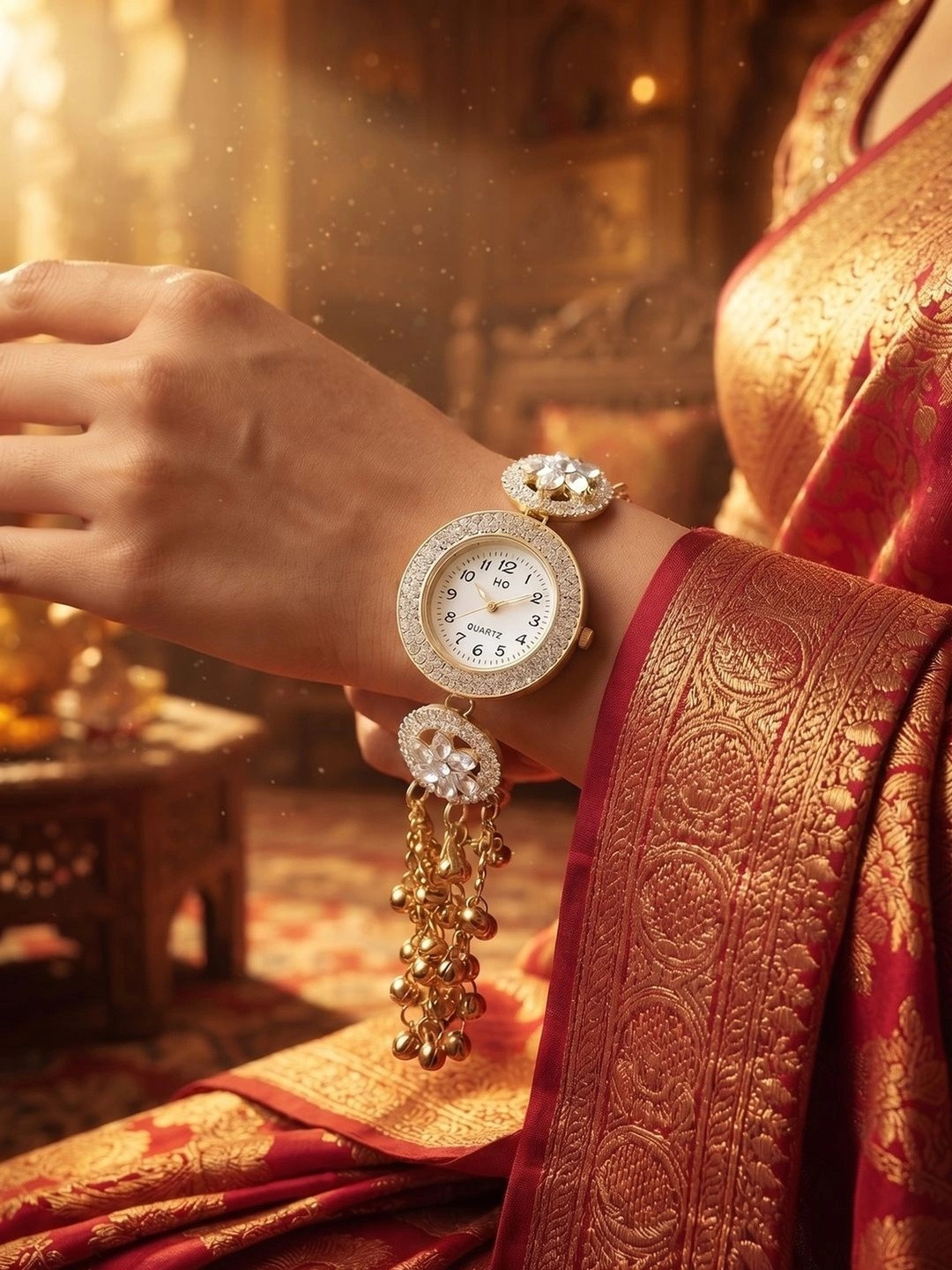 Anouk Gold-Plated Wraparound  Watch Style Adjustable Bracelet