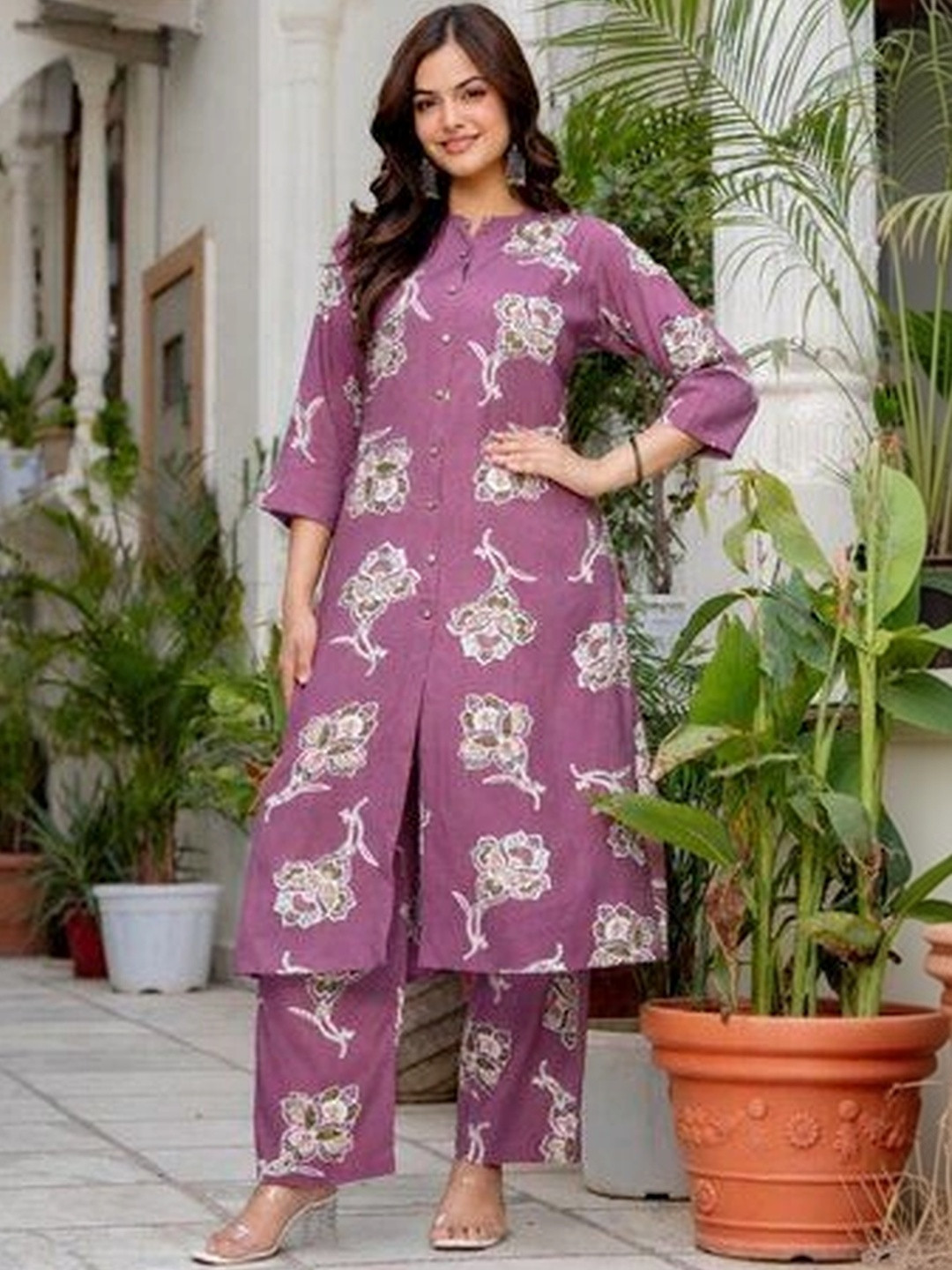 ZELA Women Floral Printed Regular Kurta with Palazzos