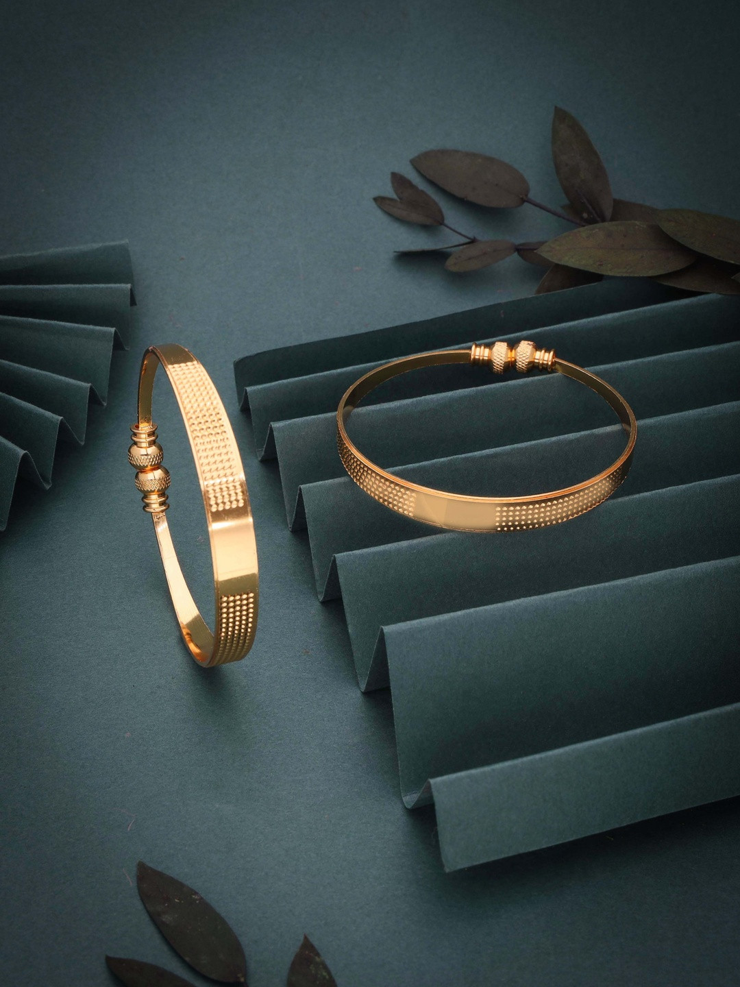Anouk Gold-Plated Brass American Diamond Bangle