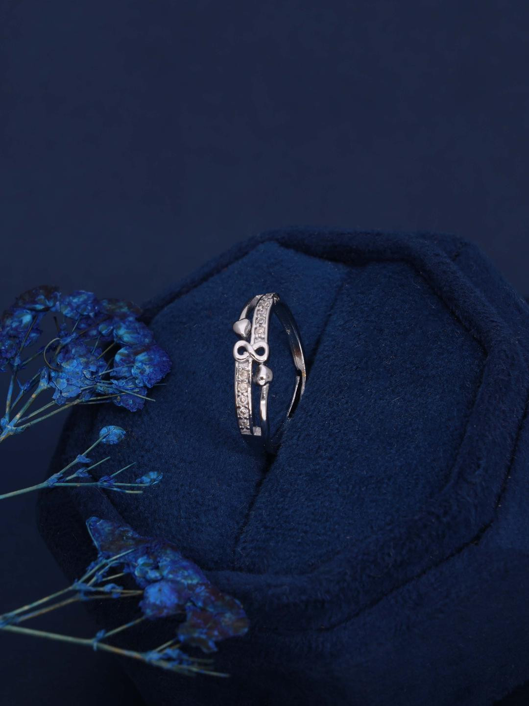 Anouk Women Silver-Plated Adjustable Ring