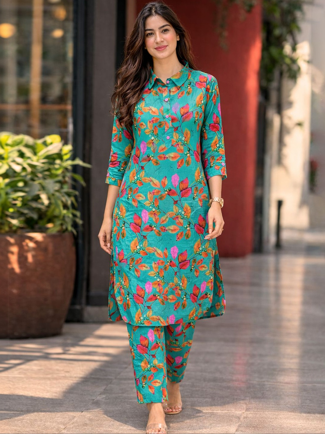 Anouk Indie Florals Printed Tunic with Trousers