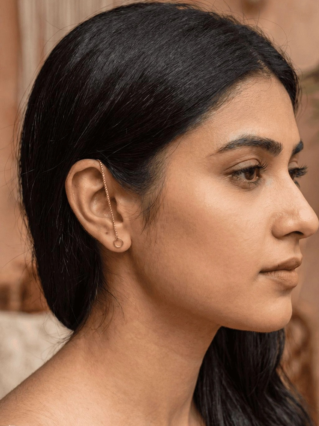 Jewar Mandi Gold-Toned Classic Ear Cuff Earrings