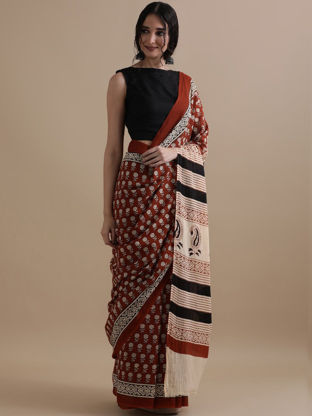 Anouk Mirage Floral Pure Cotton Saree