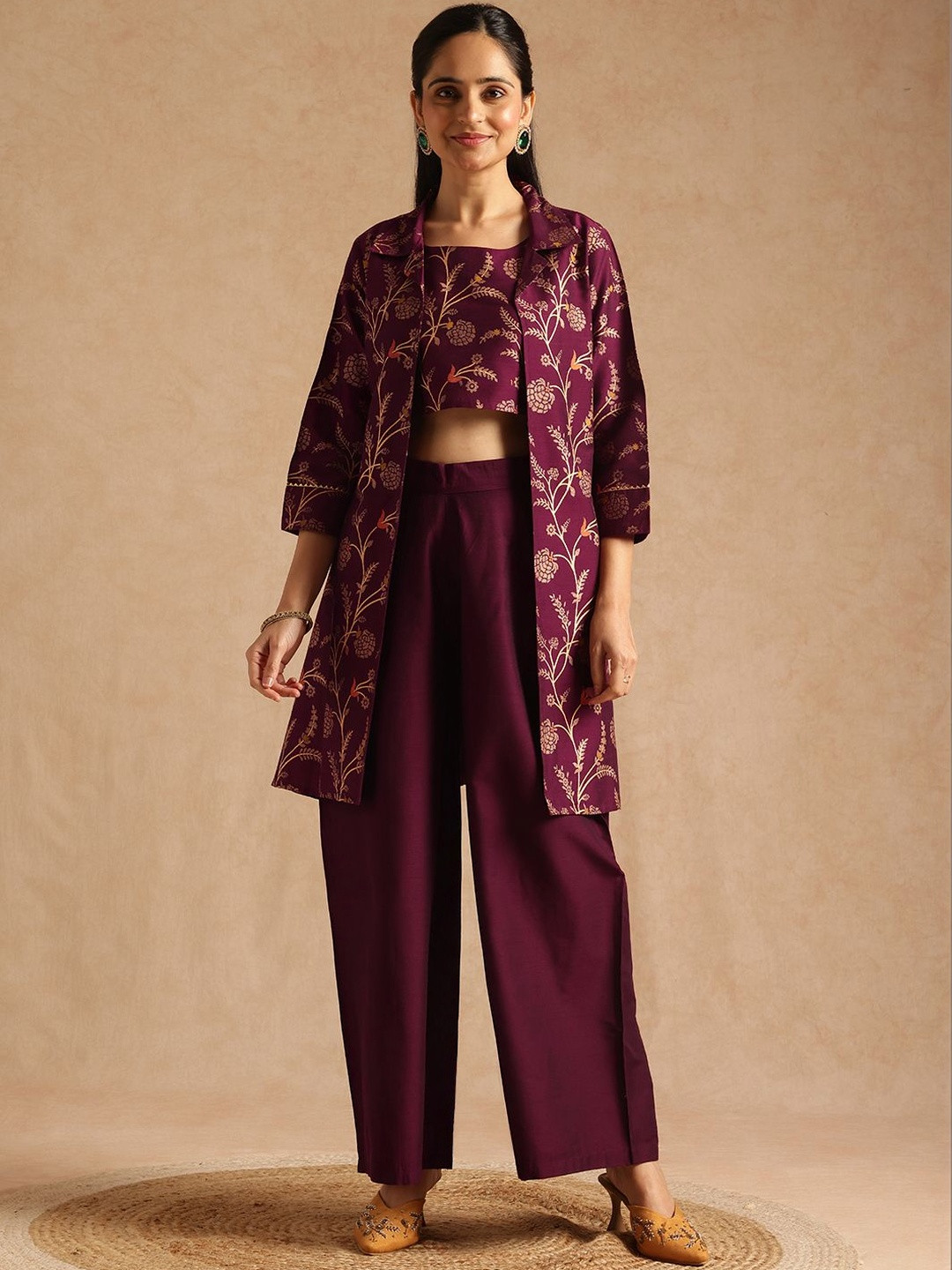 Anouk Printed Round Neck Top & Trousers Co-Ords