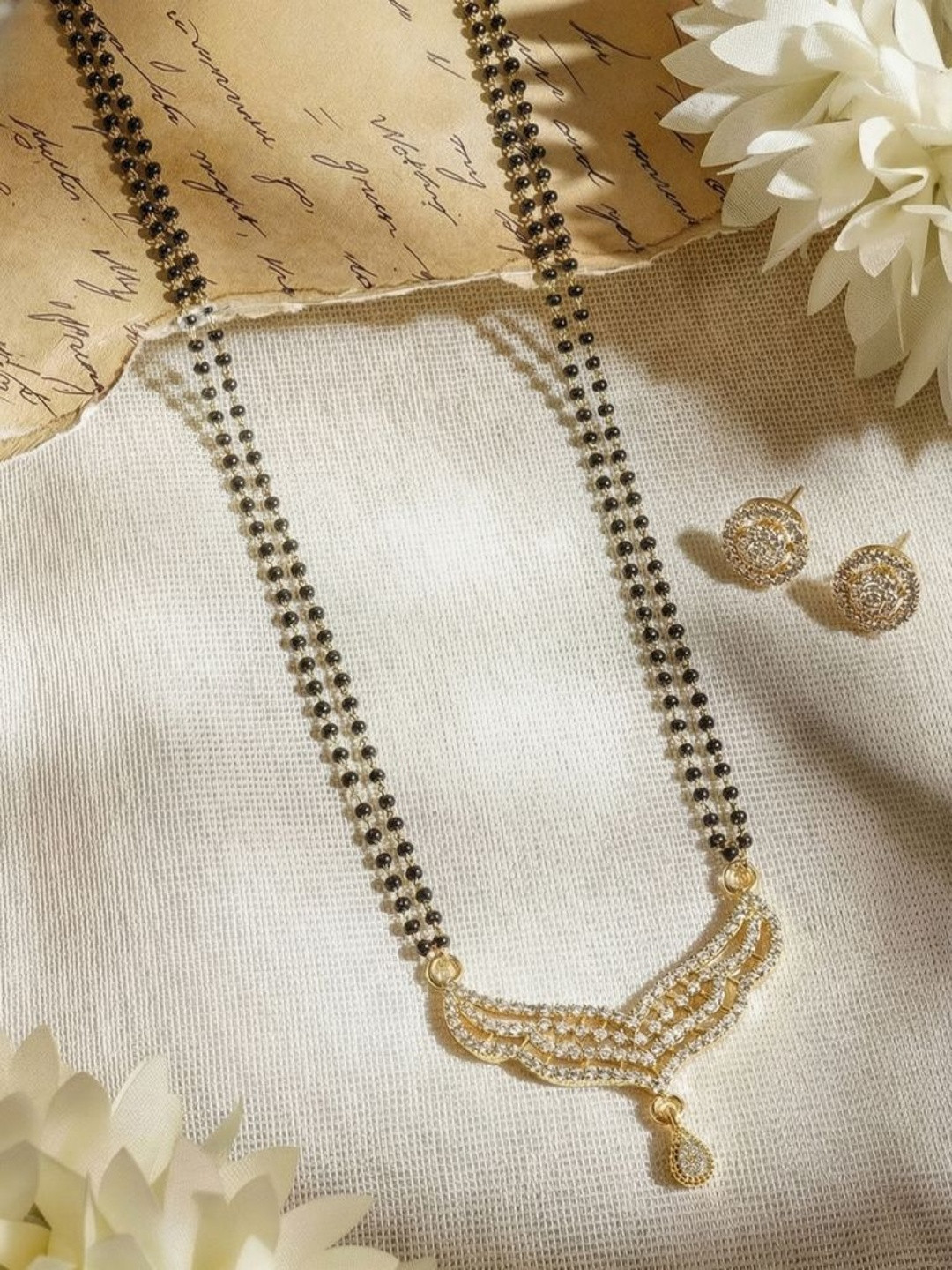 Anouk Gold-Plated Artificial Stones Mangalsutra