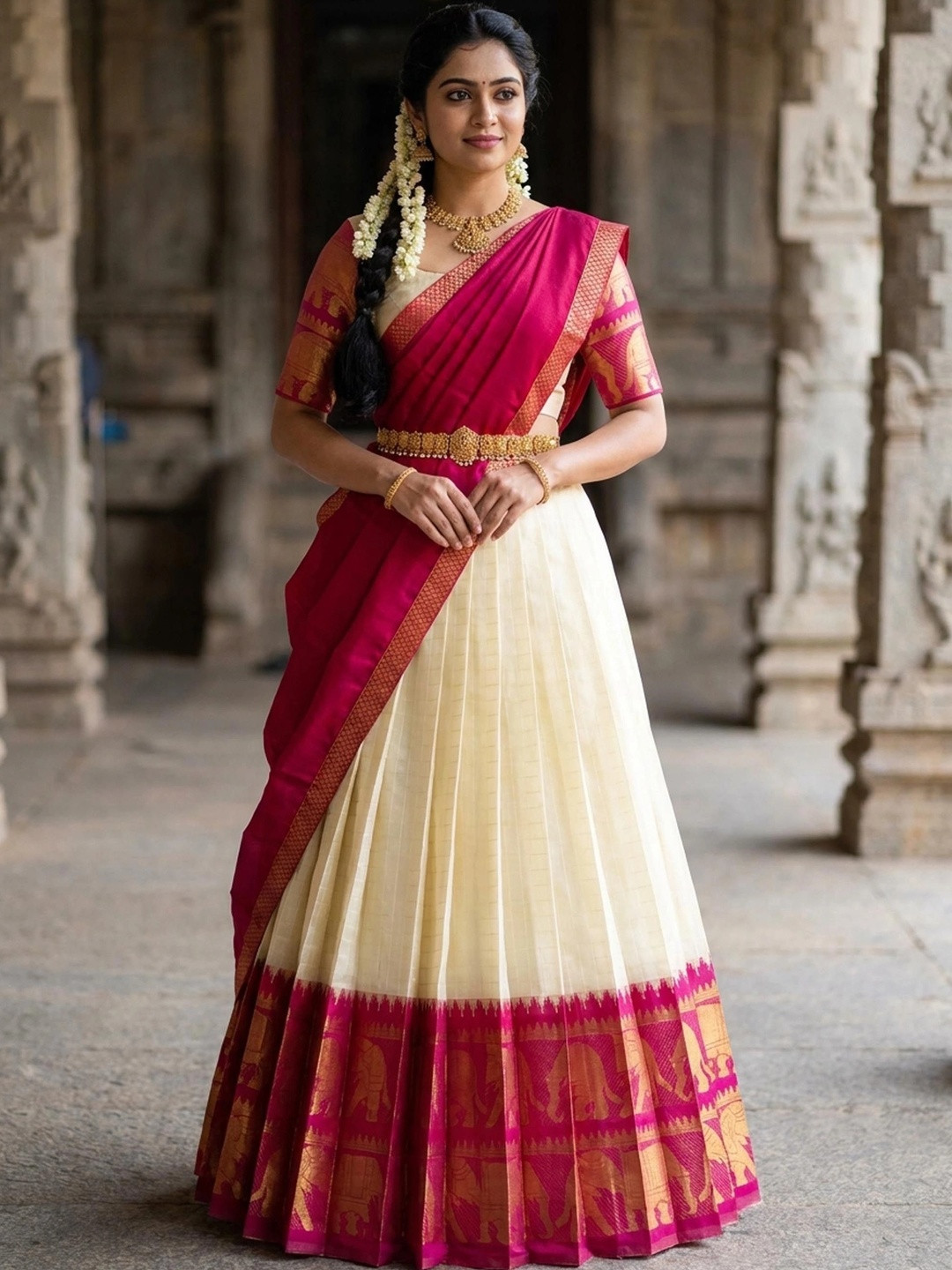 DRIP CHOWK Semi-Stitched Lehenga & Unstitched Blouse With Dupatta