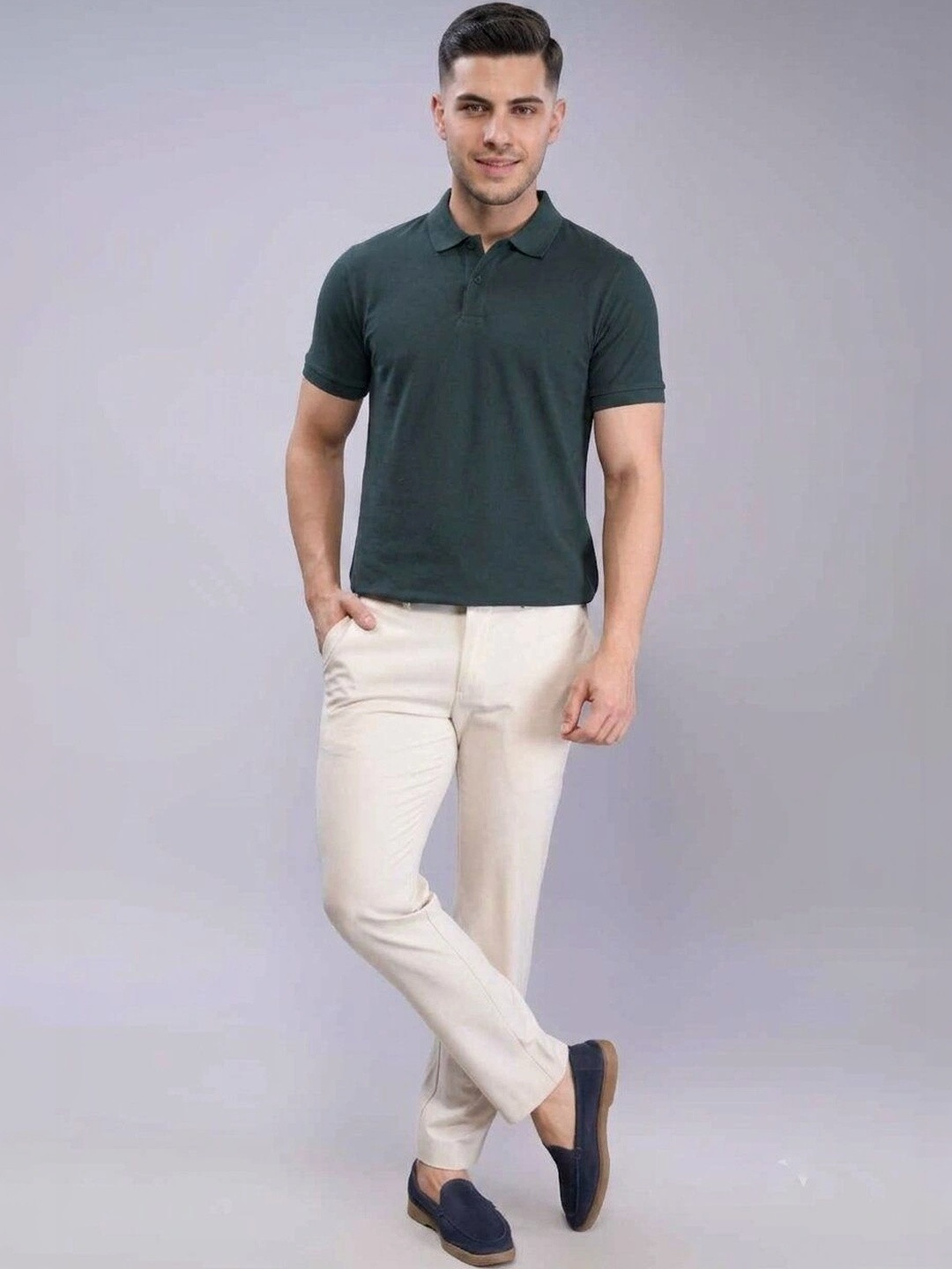 MAXZONE Men Polo Collar T-shirt