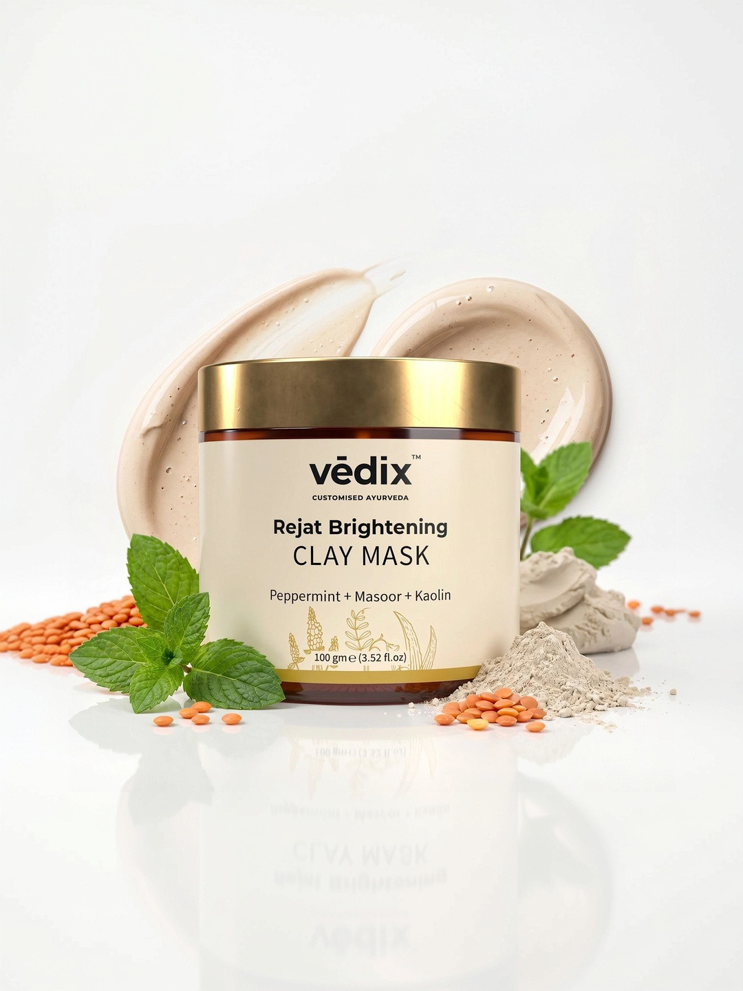 VEDIX Rejat Ayurvedic Brightening Clay Mask for Tanned Skin (100 g)