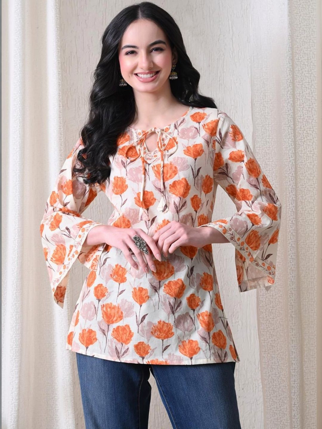 Anouk Mirage Floral Printed Pure Cotton Blend Kurti