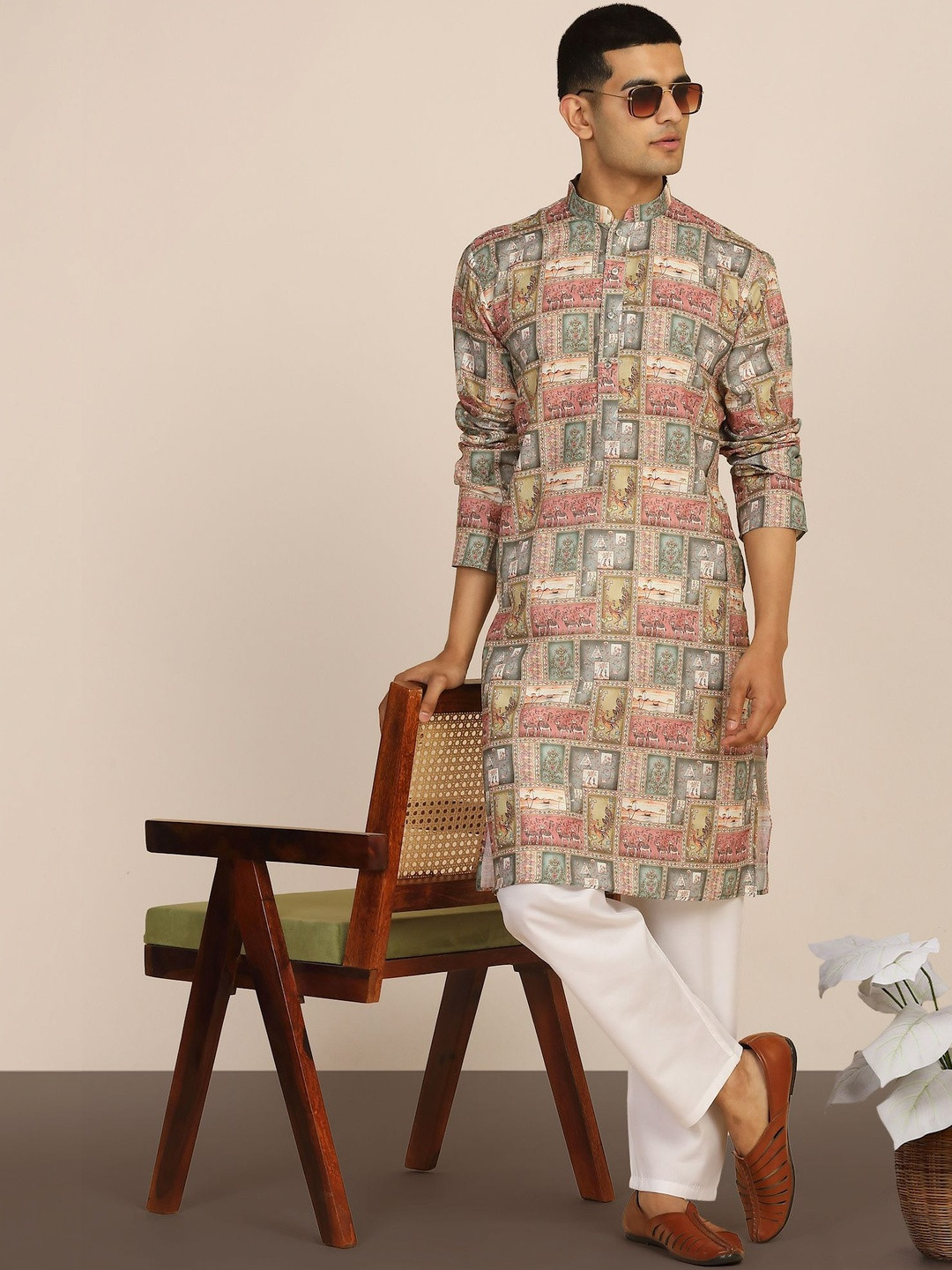 Anouk Mirage Men Ethnic Motifs Printed Regular Kurta with Pyjamas