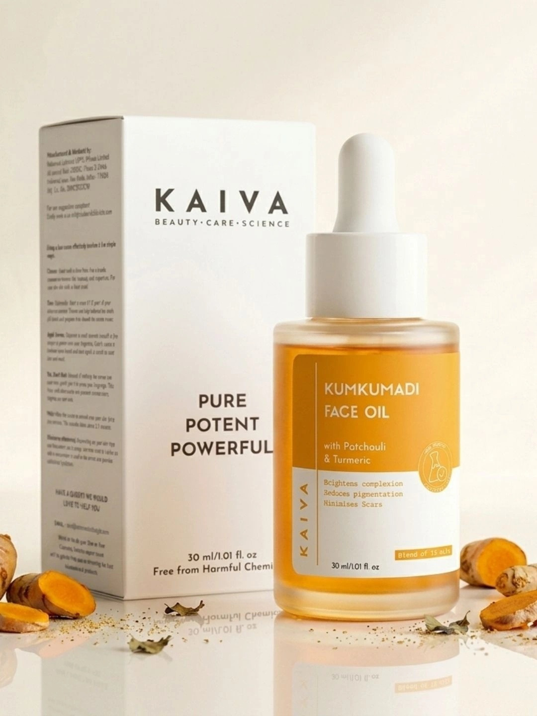 KAIVA Kumkumadi Face Oil with Patchouli & Turmeric - 30 ml
