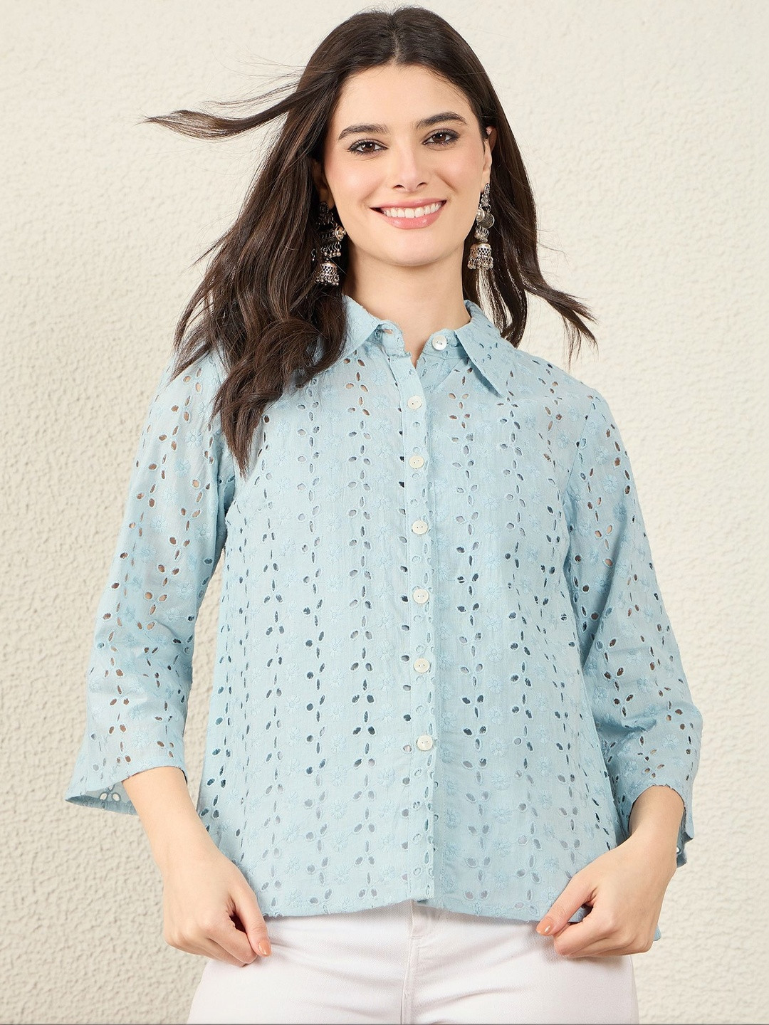 Anouk Women Semi Sheer Casual Shirt