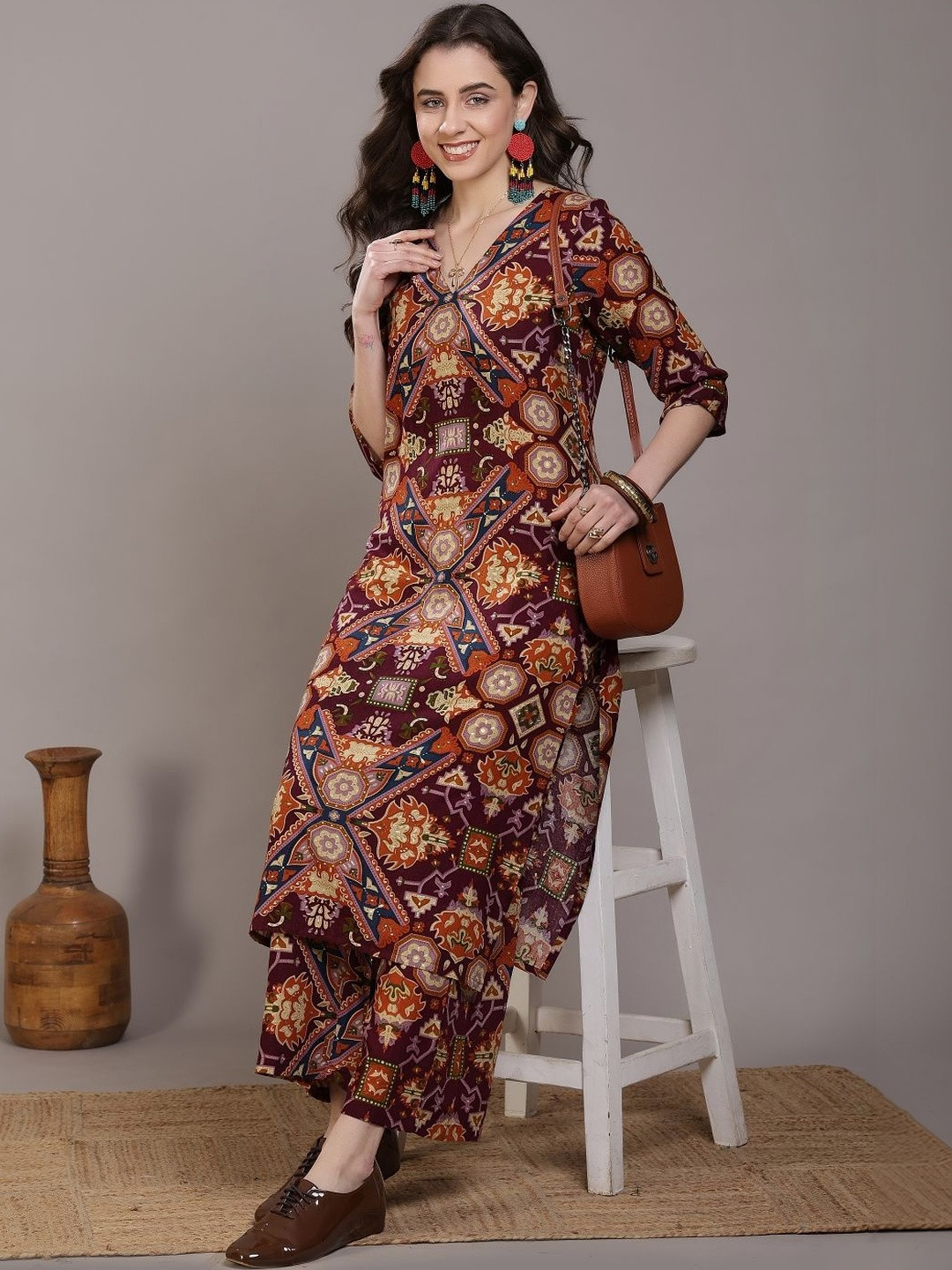 Anouk Women Ethnic Motifs Printed Regular Kurta with Palazzos