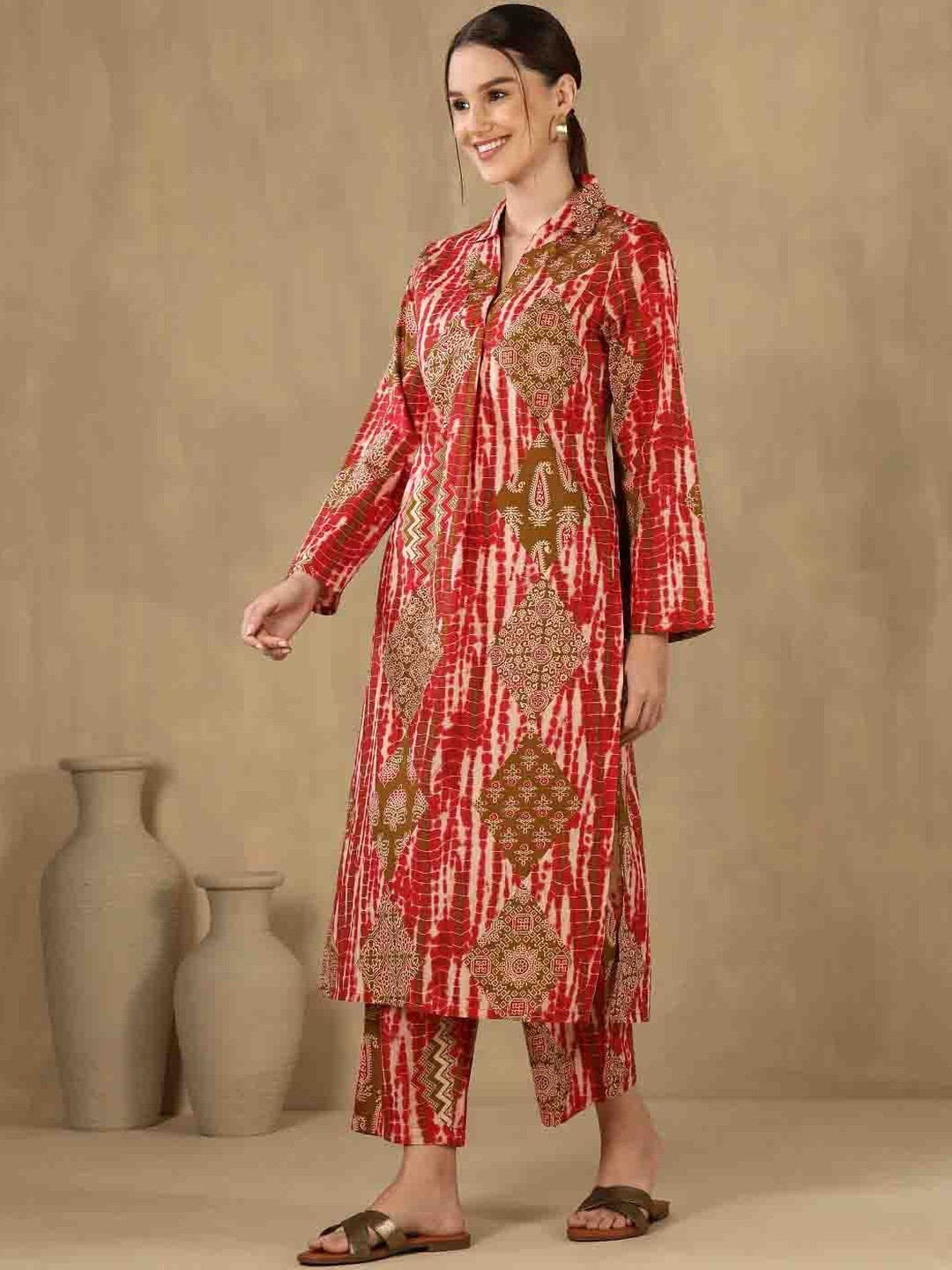 Anouk Mirage Women Printed Regular Pure Cotton Kurta with Trousers