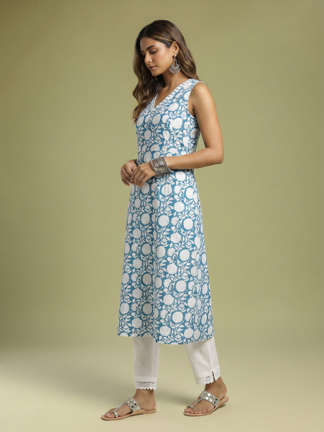 Anouk Floral Printed Pure Cotton Kurta