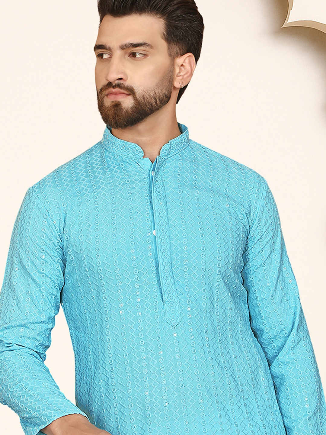 Anouk Men Viscose Rayon Straight Kurtas