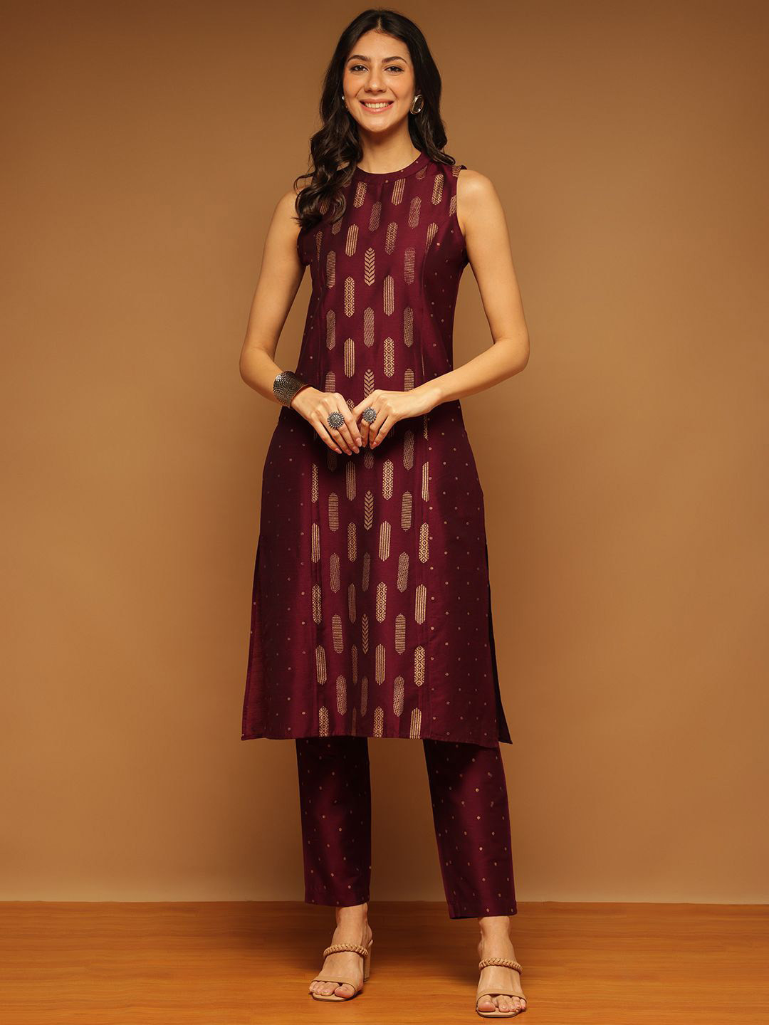Anouk Ethnic Motifs Printed Regular Kurta with Trousers & Navratri outfit For Women