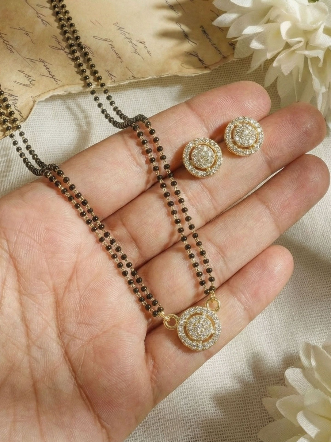 Anouk Gold-Plated Artificial Stones Mangalsutra