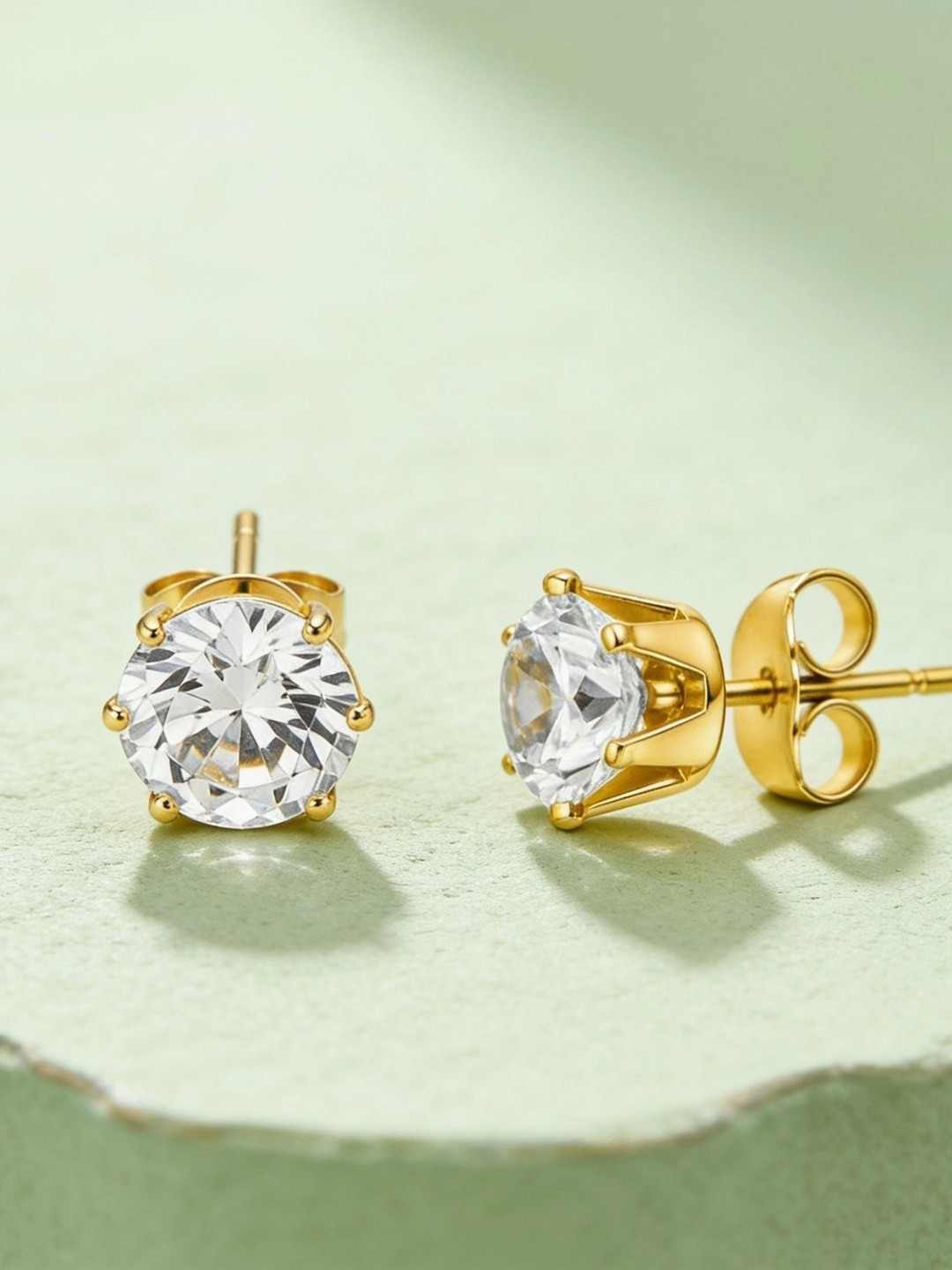 ELRA 18k Gold Plated Stainless Steel Waterproof & Anti-Tarnish Petal Crown Studs