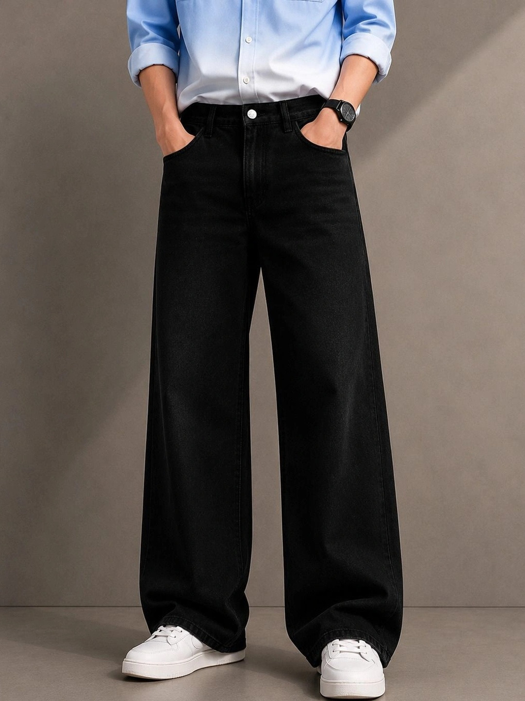 EVERFADE Men Relaxed Fit Mid-Rise Stretchable Jeans