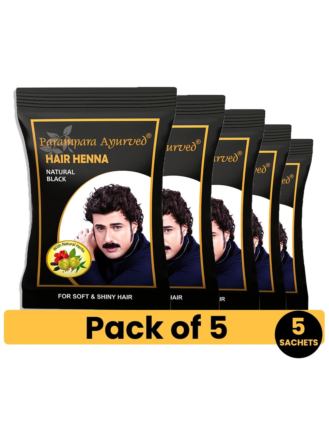 Parampara Ayurved Heena Hair Colour For Shiny Hair With Amla-20g-Black