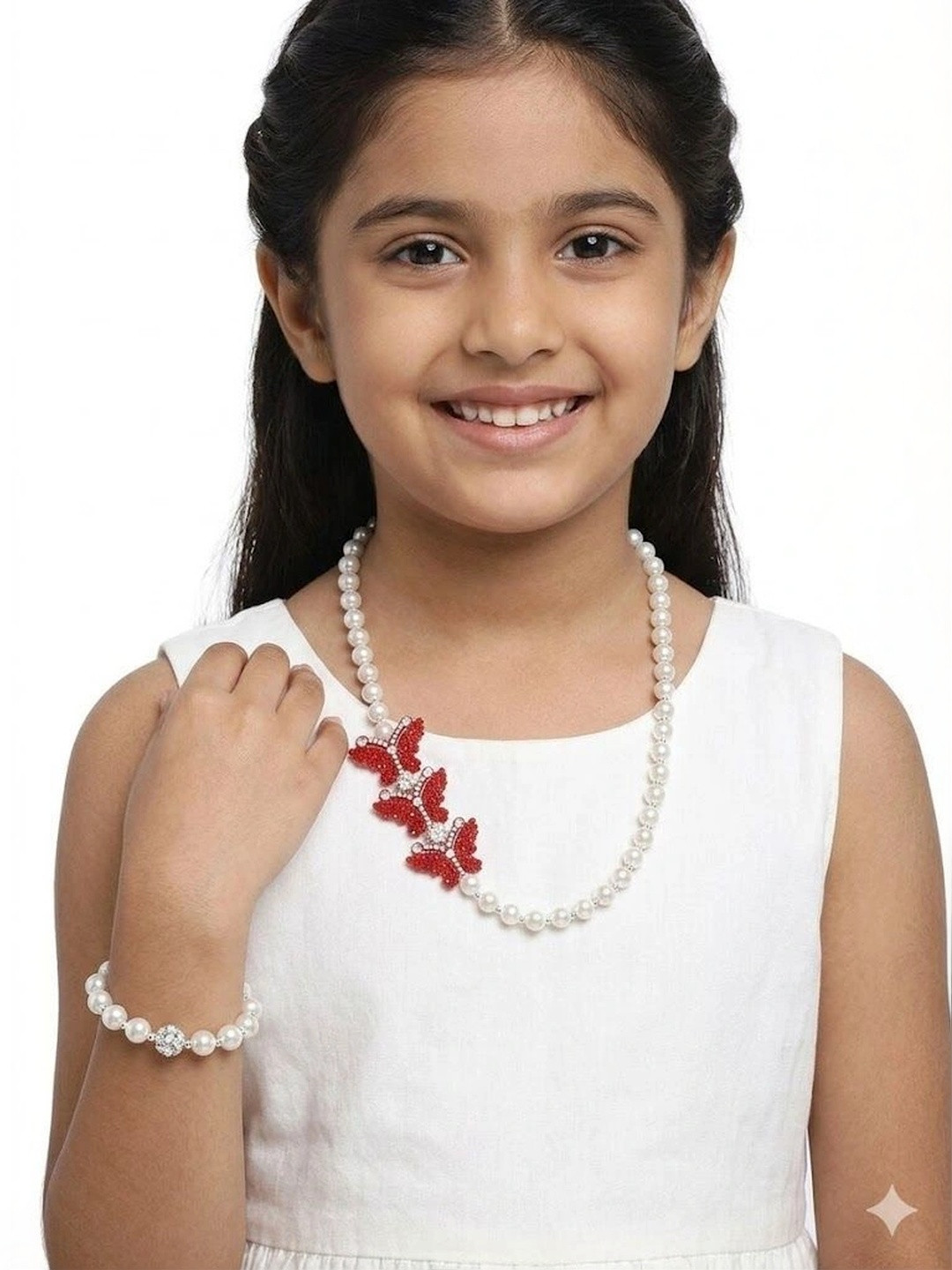 Daizy Girls Beaded Butterfly Necklace & Bracelet
