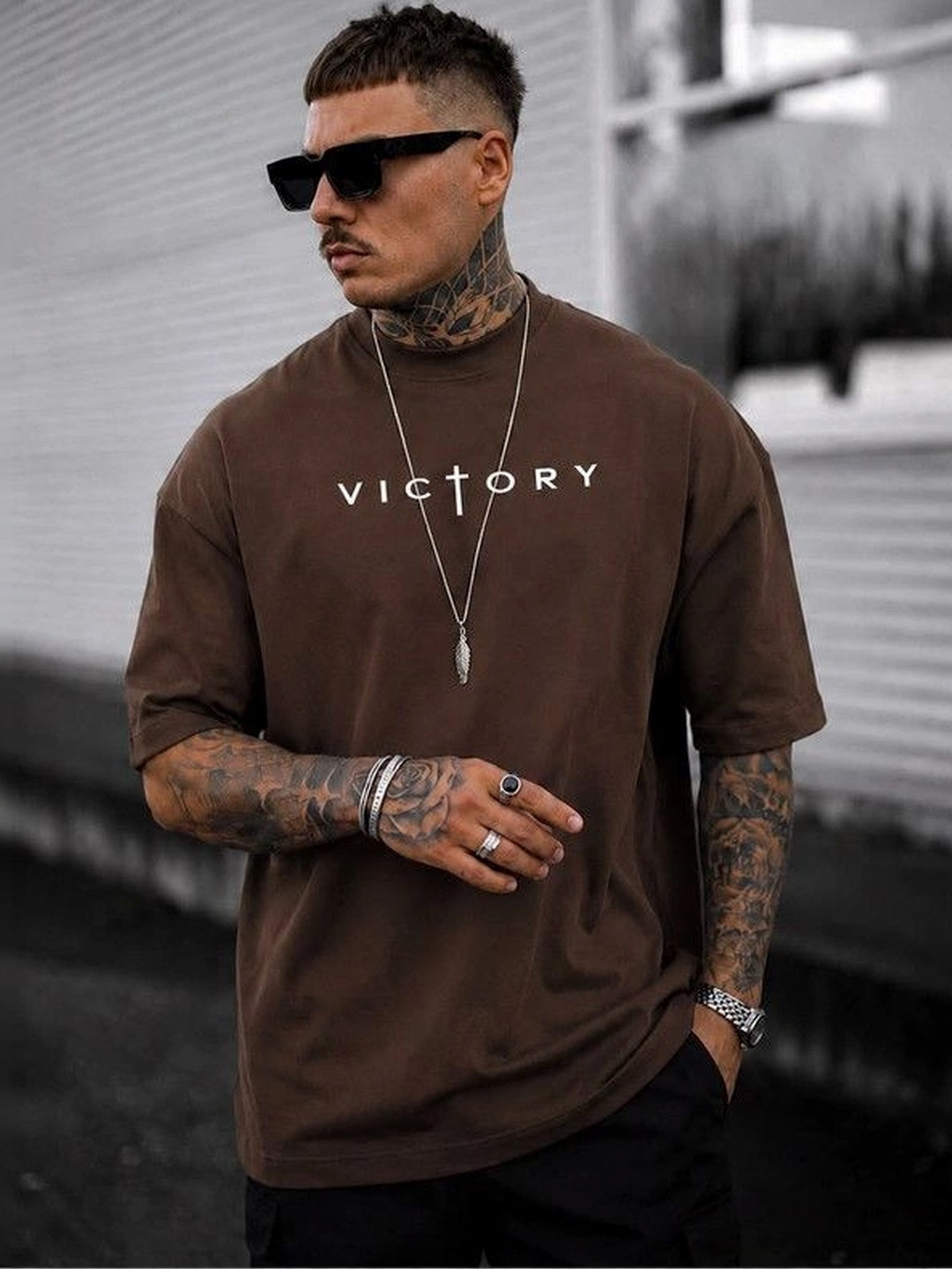 9TUNKI Men Typography Printed T-shirt