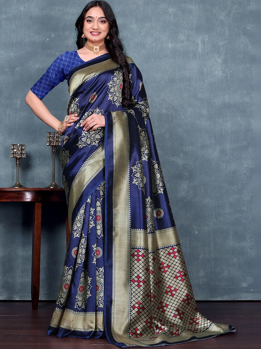 KANURIKAA Paisley Zari Art Silk Mysore Silk Saree
