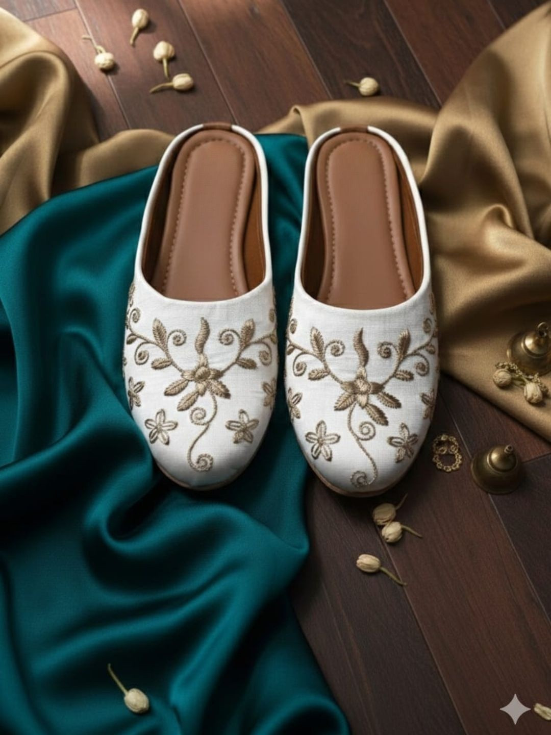 Anouk Women Embellished Party Mules with Embroidered Flats