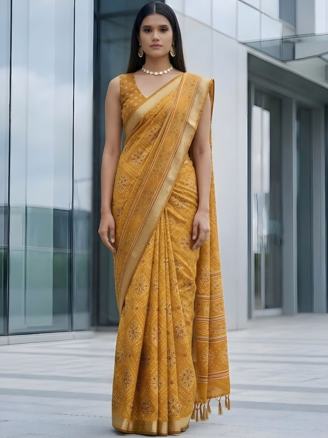 Anouk Ethnic Motifs Embroidered Saree