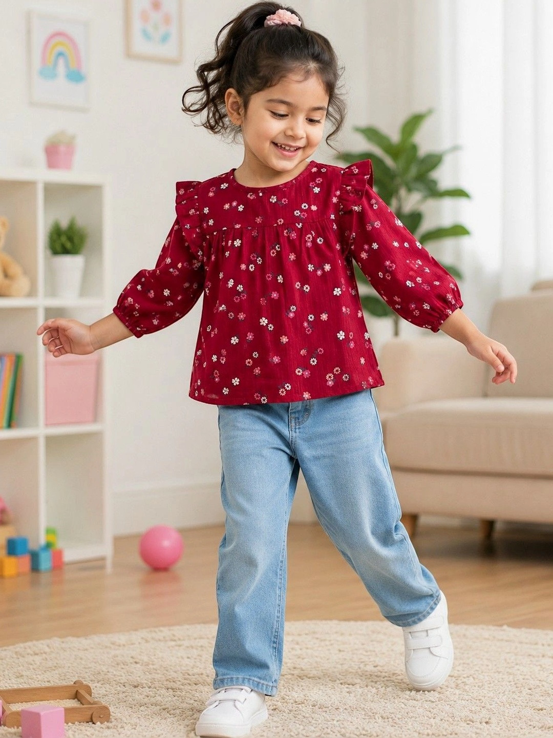 HuggleBug Girls Cotton Tops