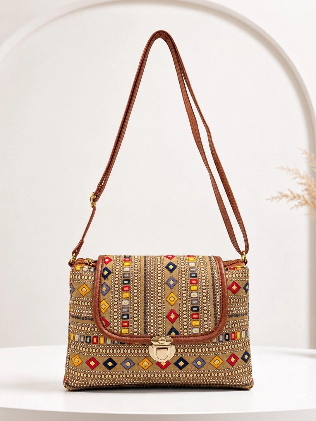 HERE&NOW Geometric Printed Sling Bag
