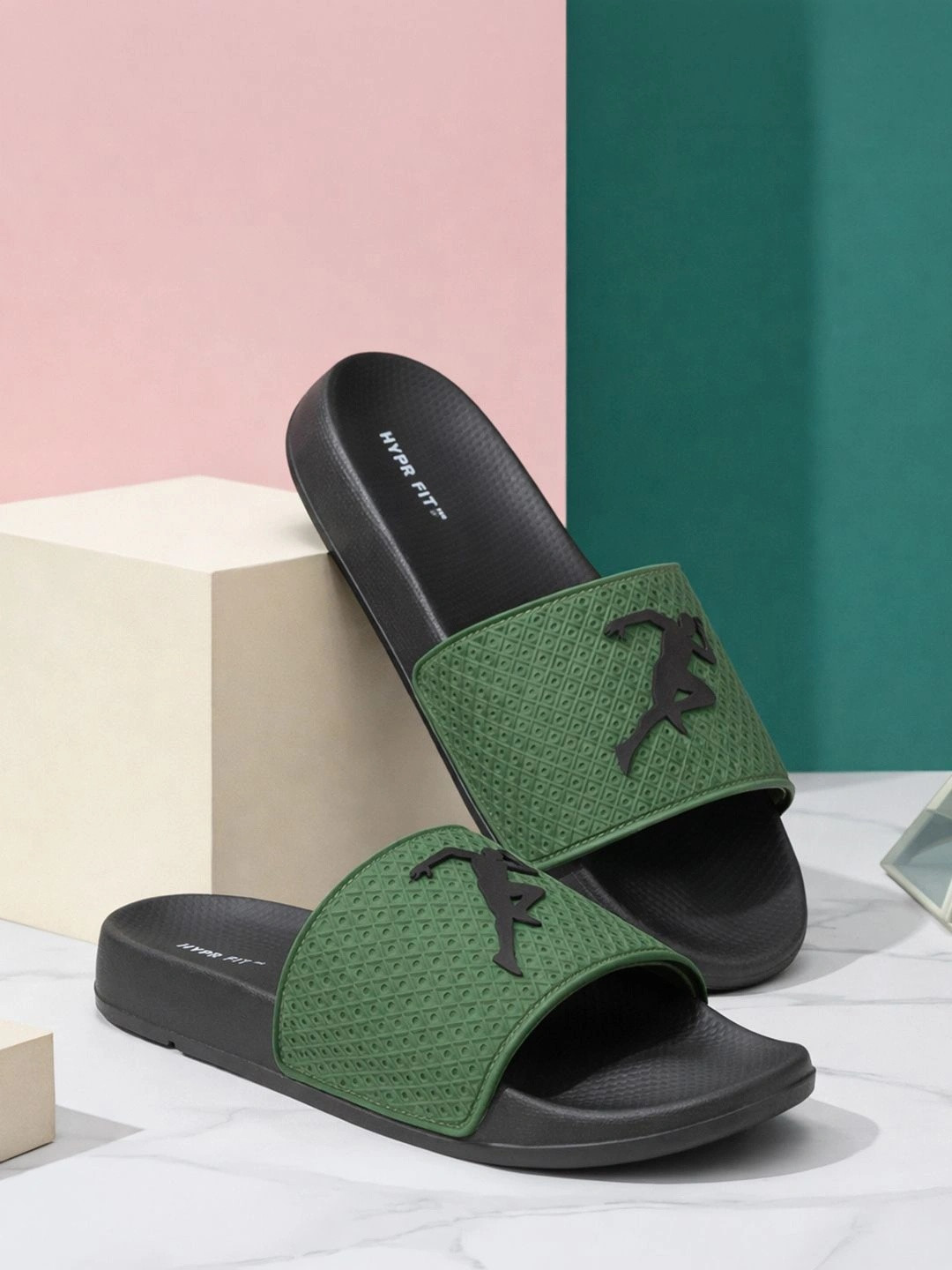 HYPR FIT Men Pro Hydra Hype Cushioned Footbed Arch Support EVA Slides