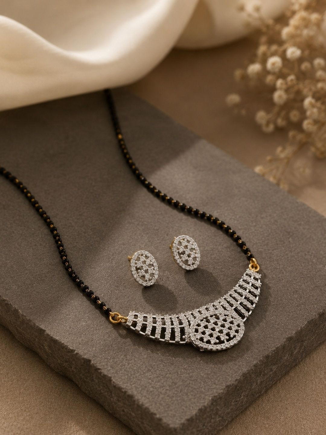 Anouk Gold-Plated Zircon Mangalsutra