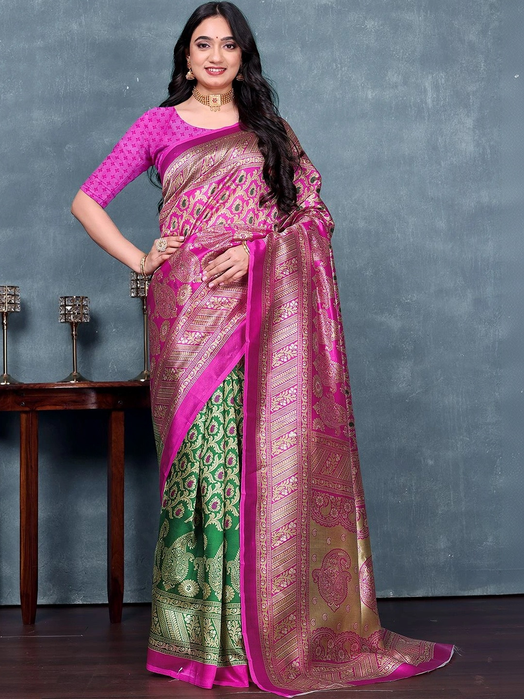 KANURIKAA Woven Design Zari Art Silk Mysore Silk Saree