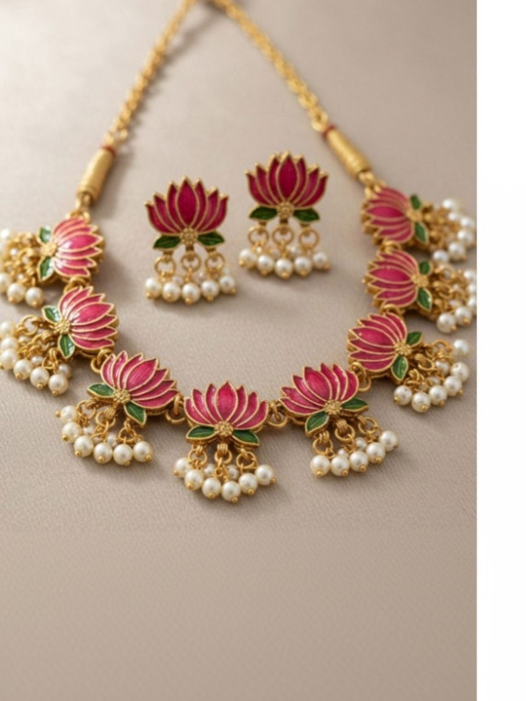 Anouk Gold-Plated Pearl Necklace and Earrings