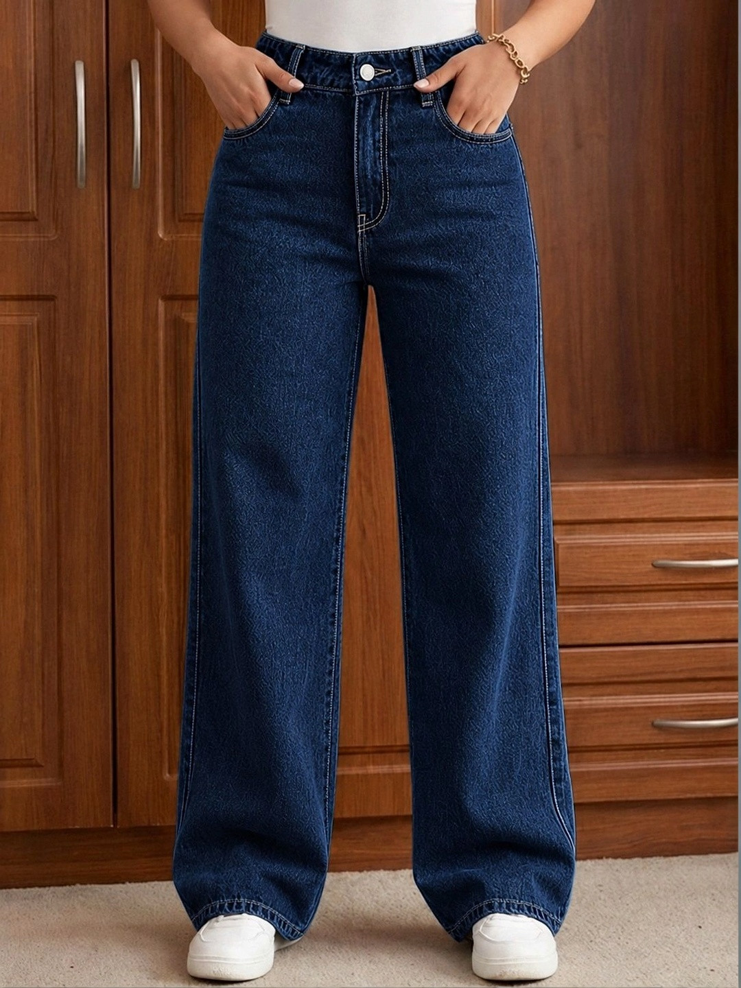 KASHIANXSTYLE Women Loose Regular Fit High-Rise Light Fade Stretchable Jeans