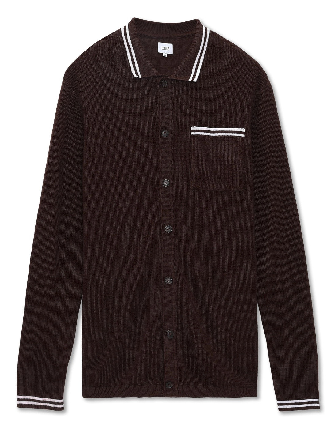 Celio Men Brown Regular Fit Polo Collar T-Shirt