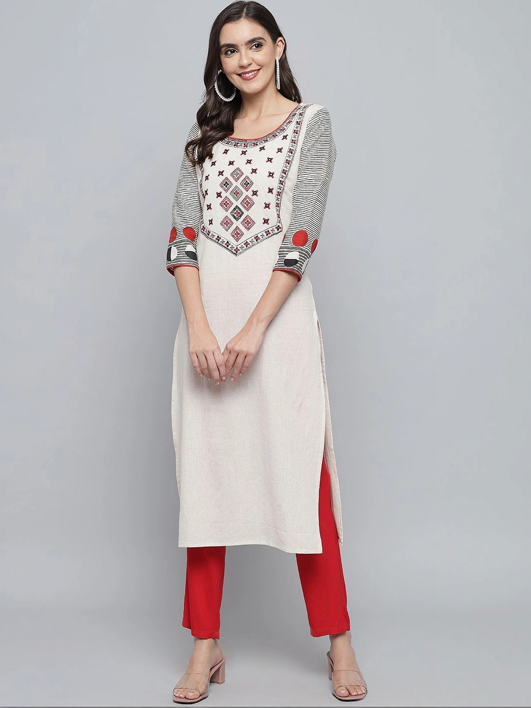 Anouk Women Embroidered Thread Work Kurta