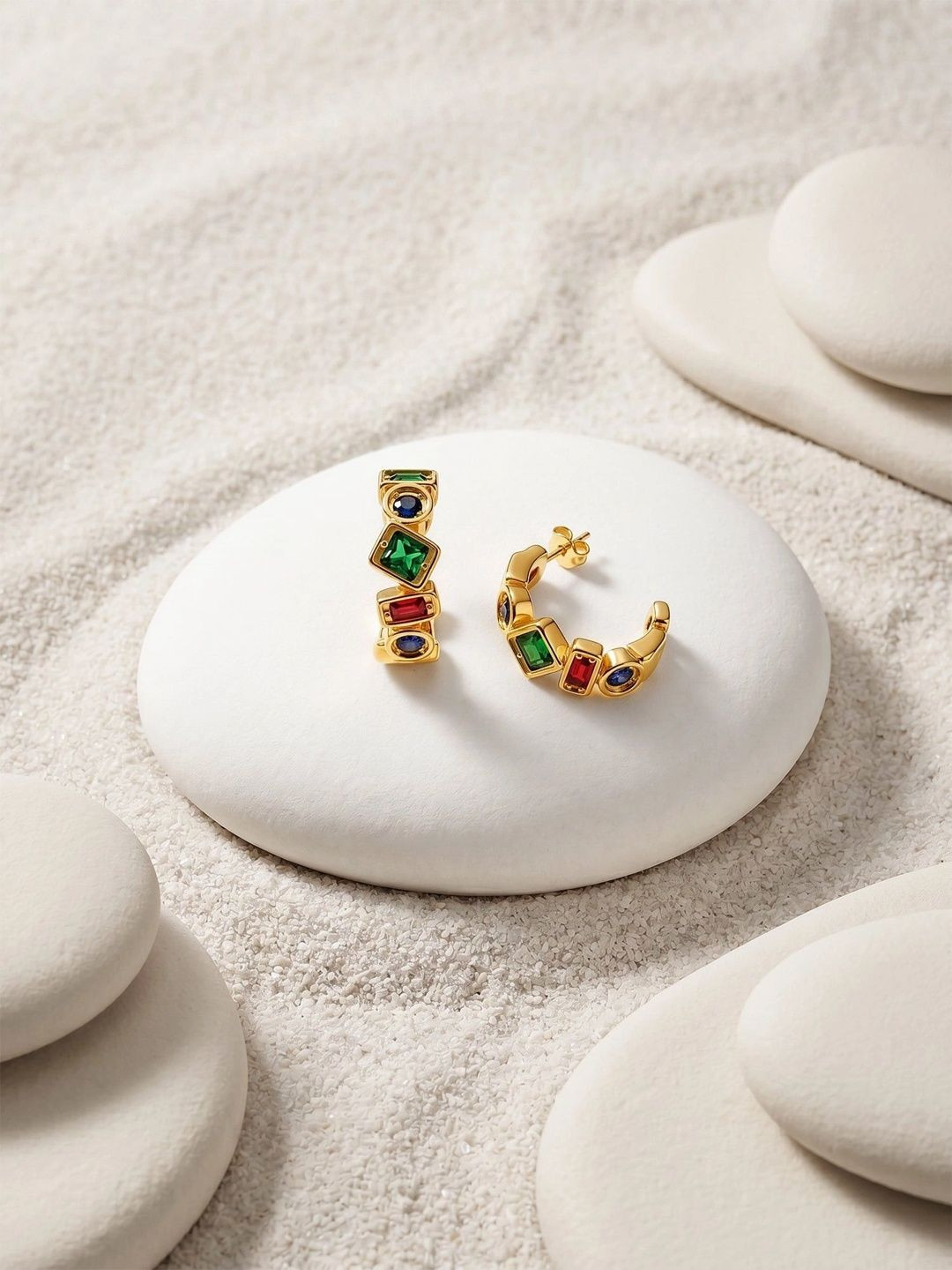 IXIA by Giva Geometric Half Hoop Earrings