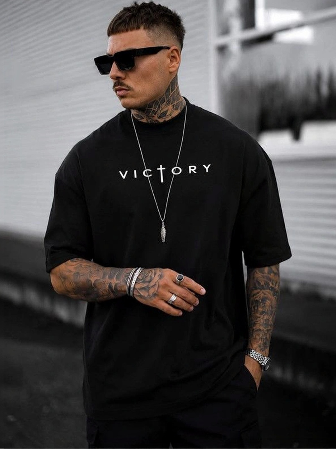 9TUNKI Men Typography Printed T-shirt