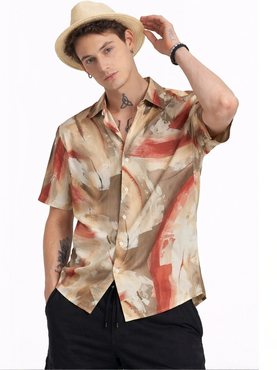 HENSHIKA Men Relaxed Printed Casual Shirt