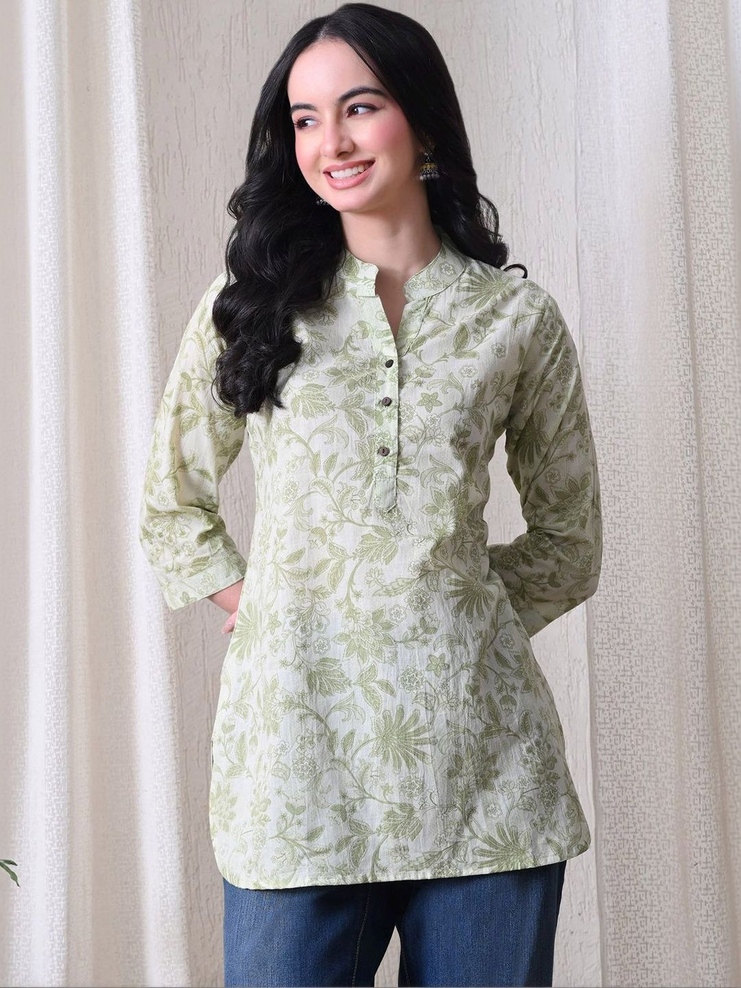 Anouk Rustic Botanical Printed Pure Cotton Kurti